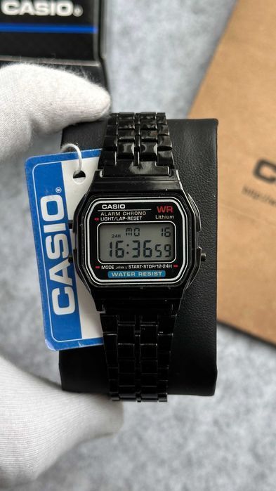 Годинник Casio Vintage A159 Total Black | касіо A168 | часы касыо A159