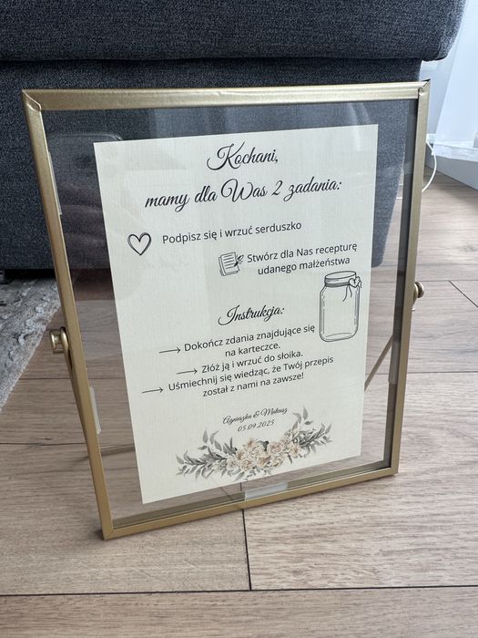 Skrzynka na koperty + ramka + pudełko na obrączki + stojaczki