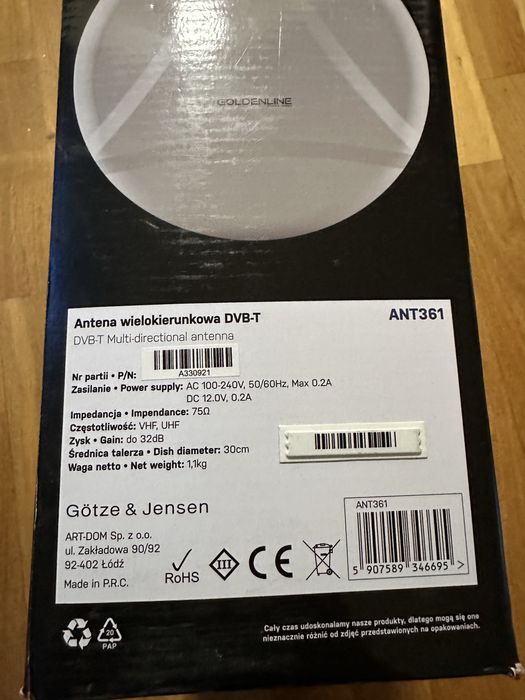 Antena DVB-T nowa nie urzywana