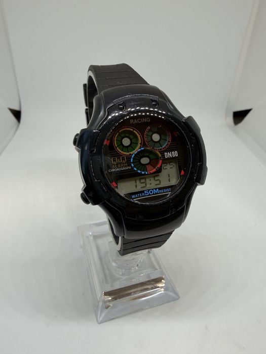 Zegarek Q&Q DN80 Racing LCD alarm chronograph 50M vintage sprawny