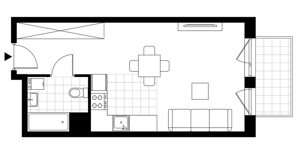 1-pokojowe mieszkanie 32m2 + balkon