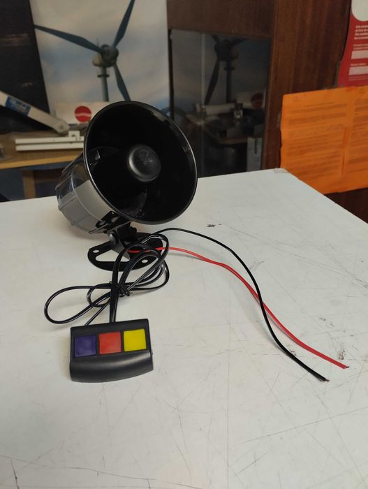 Sirene automotiva de 115 db 20 watts com 3 sons selecionáveis