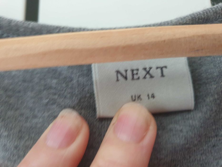 Szara w melanżu bawełniana koszulka nocna Next r. 42