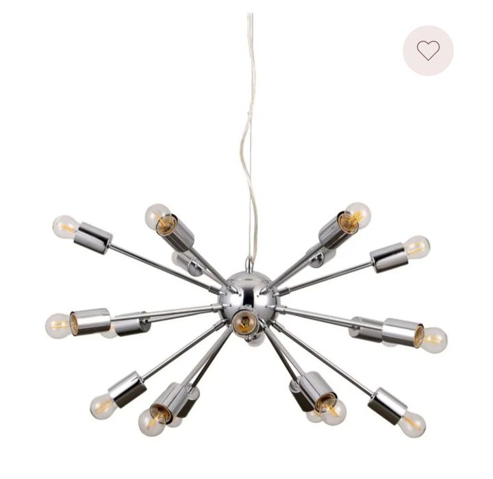 Lampa wisząca 18-punktowa chrom z żarówkami gratis