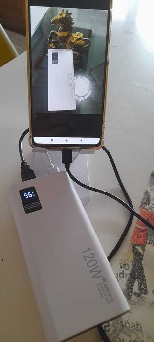 Bateria Portátil Power Bank para 2 telemóveis, 120W, 30000 mAh