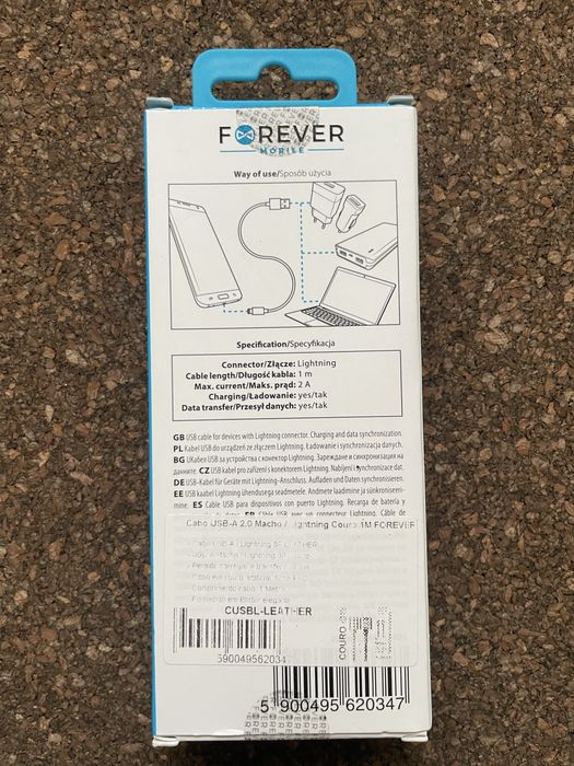 Cabo USB lightning Forever Novo