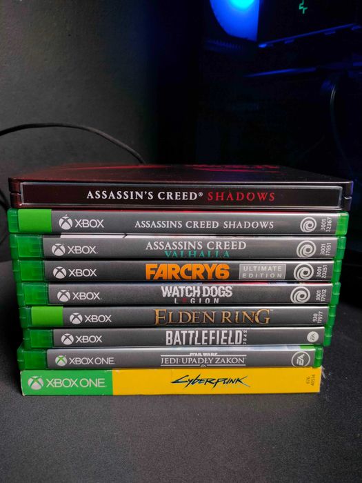 Zestaw 8 gier na Xbox Series X (W tym Assassin's Creed Shadows, Cyberpunk 2077 i Elden Ring)