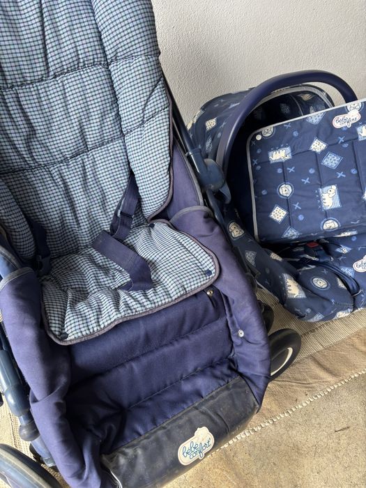 Carrinho de bebé + Ovo + Mala para fraldas