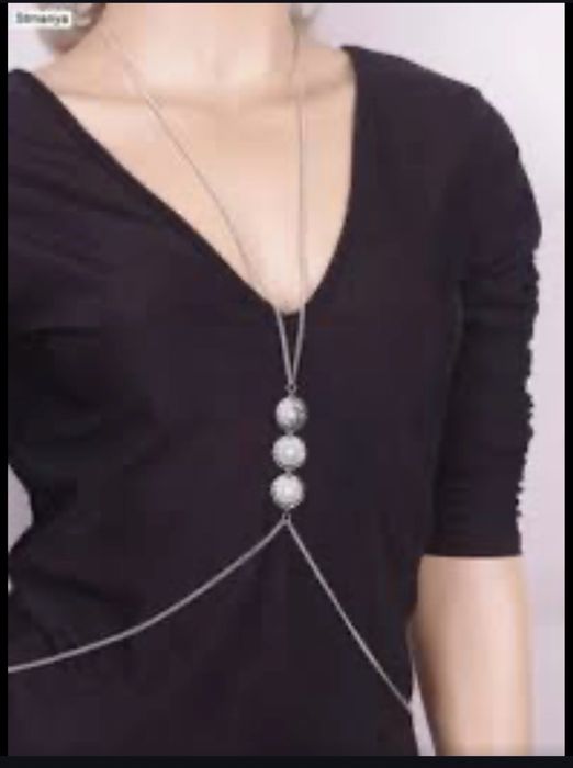 серебристая цепочка для тела H&M