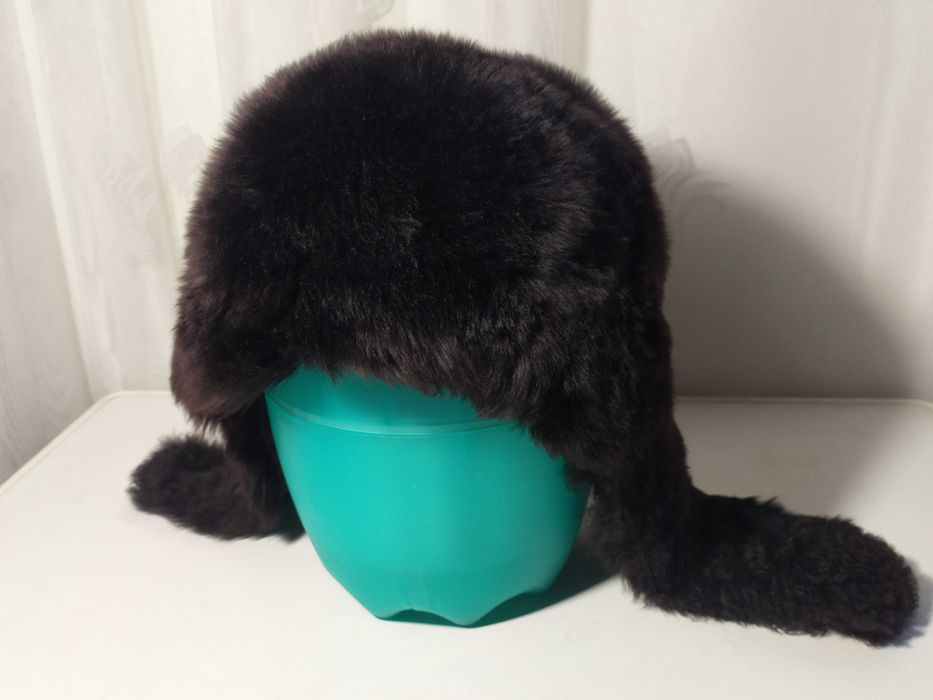 Шапка із цигейки,овчинка,хутро, натуральний мех, р.52-57