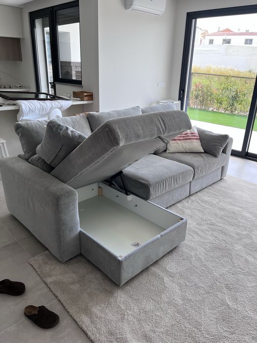 Sofá Cama com Chaise Longue IKEA Ekilstuna