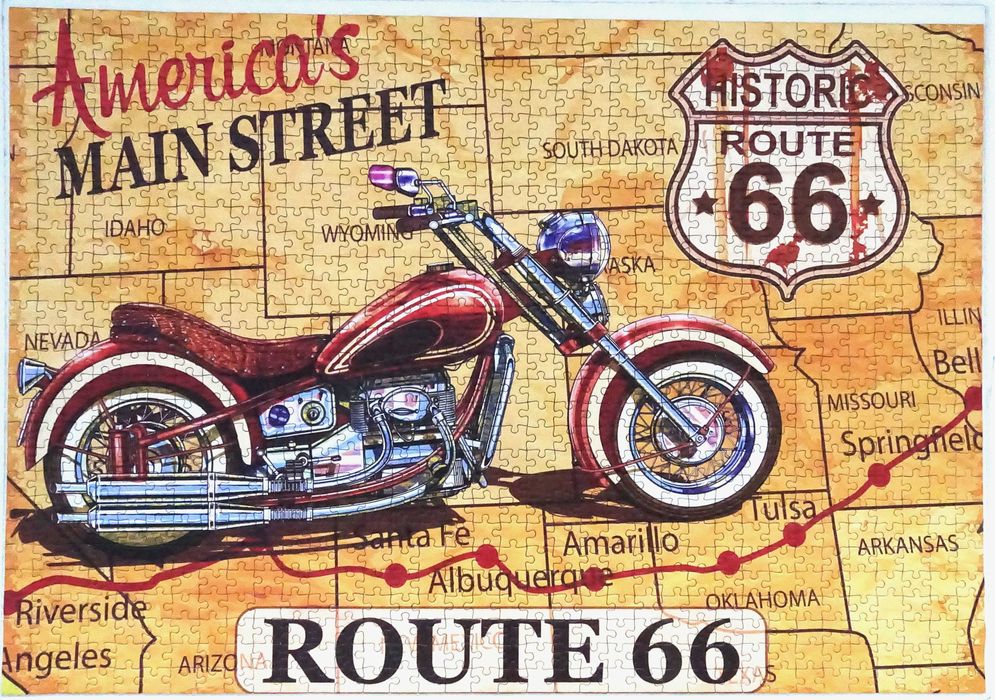 Puzzle 2 x 1000: Route 66 i Invitation for Night Piaseczno • OLX.pl