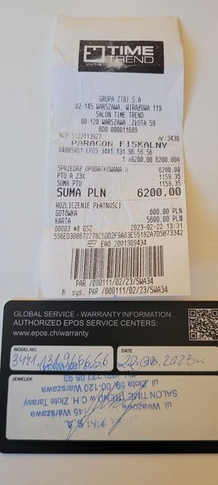 Zegarek Epos Sportive Diver Automatic, full set, stan jak nowy !