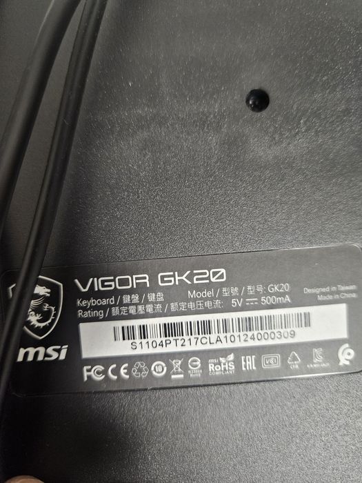Teclado gaming MSI Vigor GK20