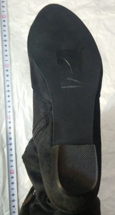 Сапоги-ботфорды демисезонные, Италия, бархатный кожзам. 38р. 25см