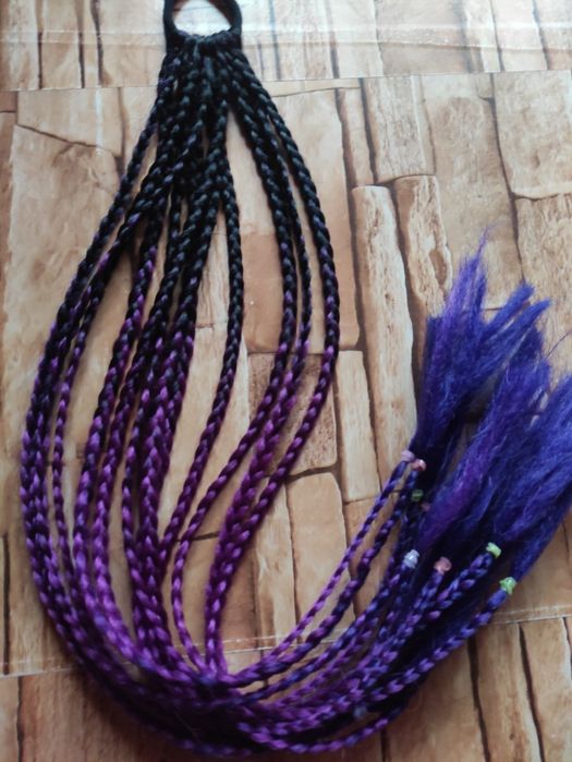 Warkocz na gumce długi