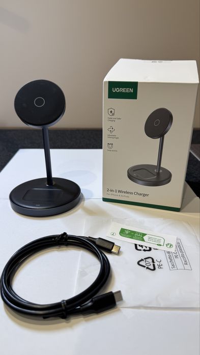 Бездротовий зарядний пристрій Ugreen 2 in 1