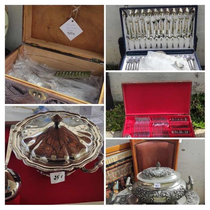 Várias antiguidades e artigos de decoração