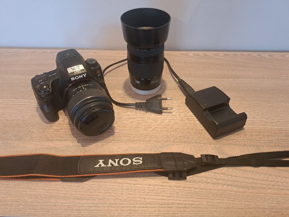 Aparat Sony DSLR a37 zestaw Sony A 18-55, Minolta 70-210