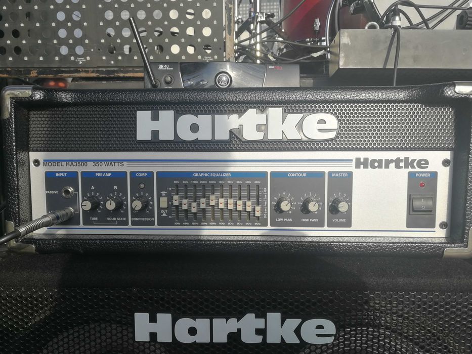 Coluna + cabeça Hartke + Case rígida