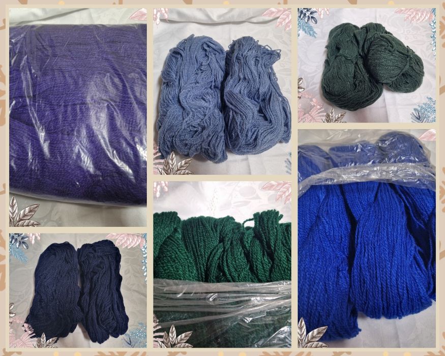 Lãs em novelo e em meadas