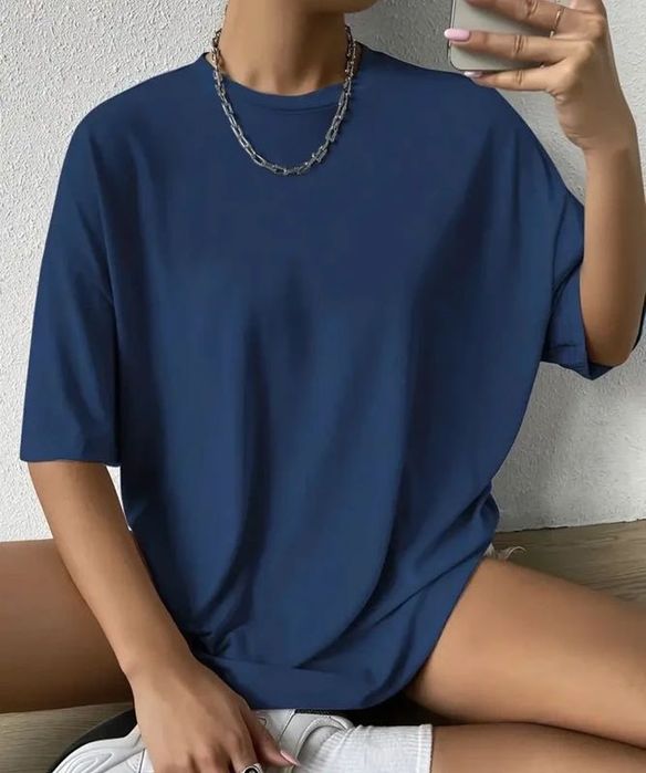 Granatowy T-shirt L