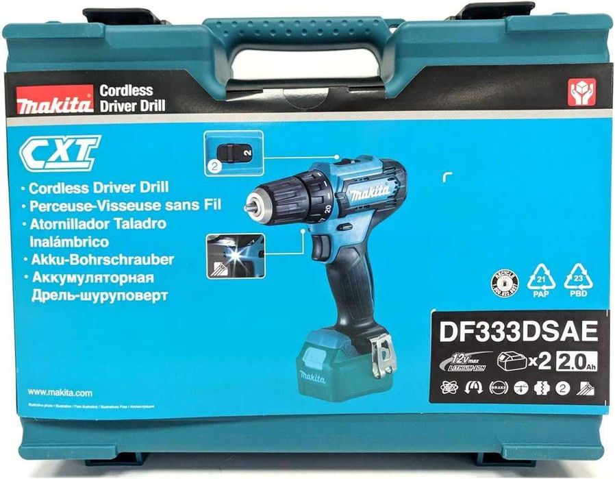 Makita Wiertarko - Wkrętarka 2 Akumulatory z  Ładowarka 12 V ZESTAW