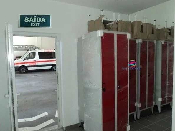 Vestiario Bombeiros Cacifos Individual Duplo Aço Cinza Portas Vermelho