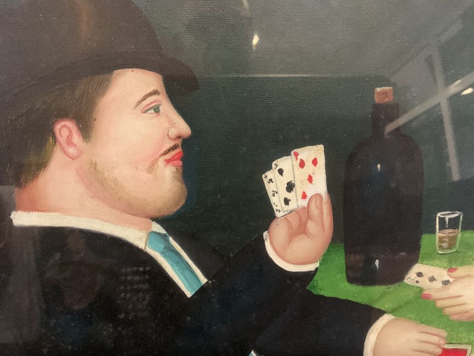 Quadro oleo em bordo 69x58 cm