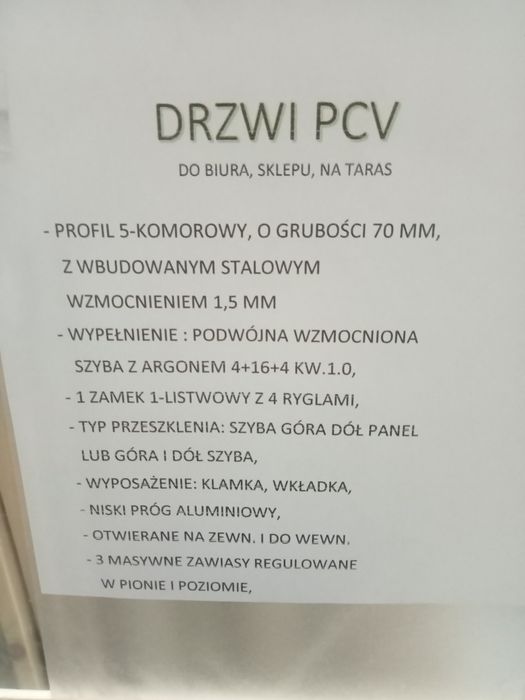 Drzwi zewnętrzne pcv biale