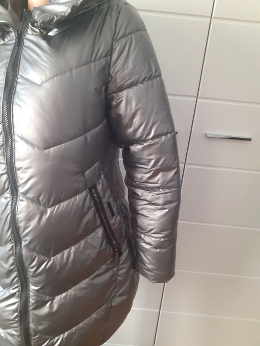 Ciepła kurtka metaliczny kolor