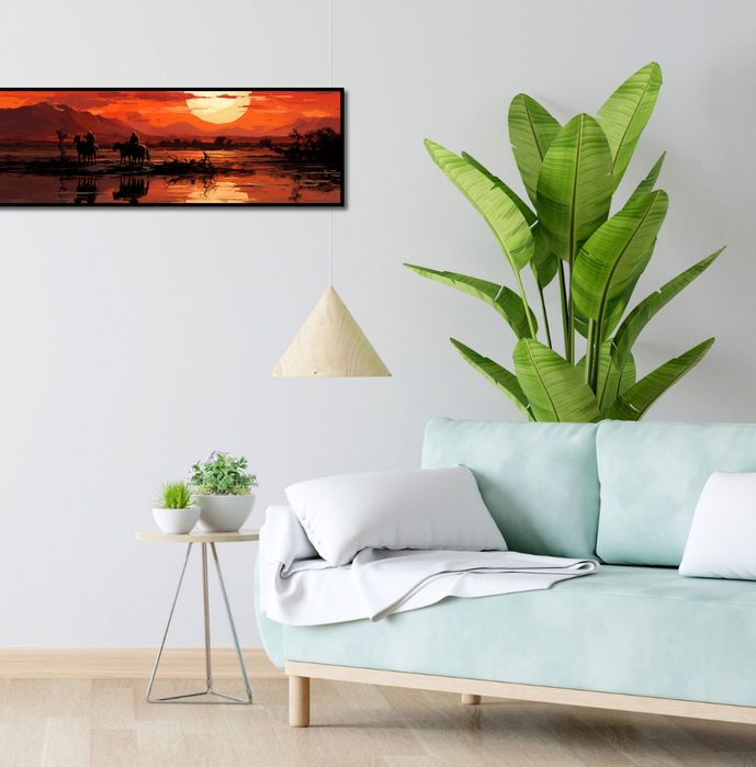 Plakat 91,5x30,5cm Zachód Słońca na Prerii