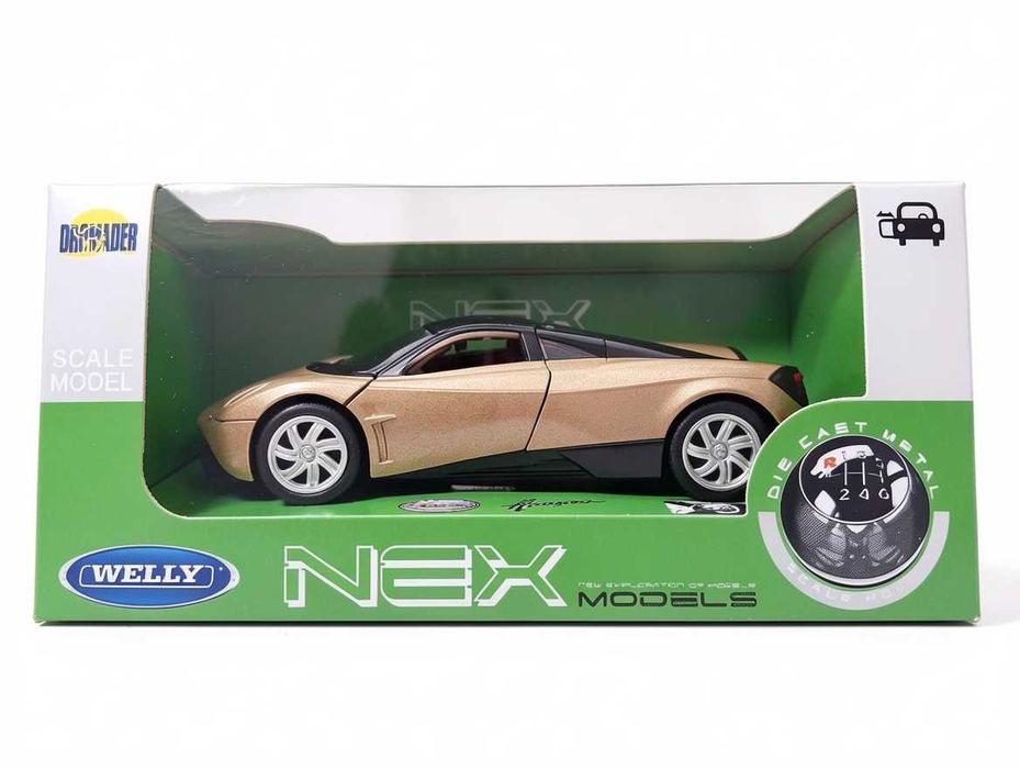 D274 Welly Pagani Huayra Złoty Model Samochodu Skala 1:34-39 Pojazd W Miniaturze Miniatura Pojazdu Model Kolekcjonerski Do Kolekcji Pomysł Na Prezent