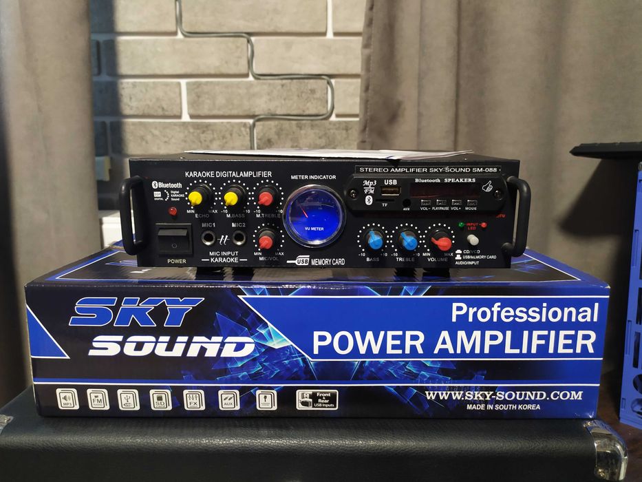 Підсилювач потужності + караоке SKY SOUND SM-088a (2*50W) Bluetooth