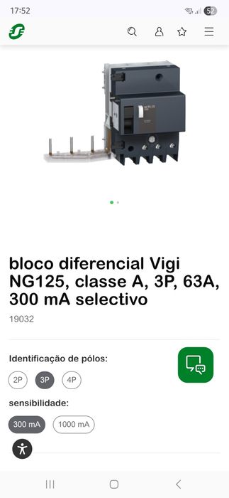 Bloco Diferencial  Schneider Vigi NG125