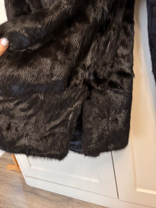 Шуба норка з капюшоном
