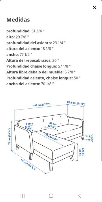 Sofá chaise long