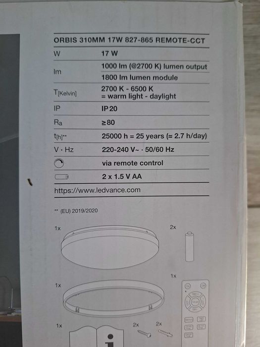 Lampa  sterowanie pilot