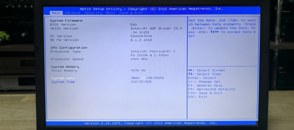 Ноутбук Medion E 7222/Pentium 2020M/Ram 4gb DDR3/HDD no