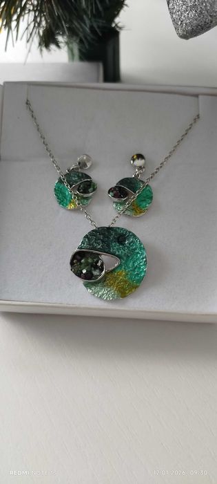 Komplet biżuterii artystycznej Yvon