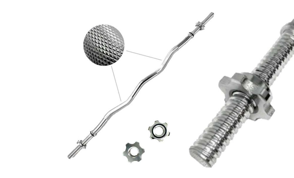 GRYF lekko łamany SZTANGA 120cm 28mm stalowy na siłownię