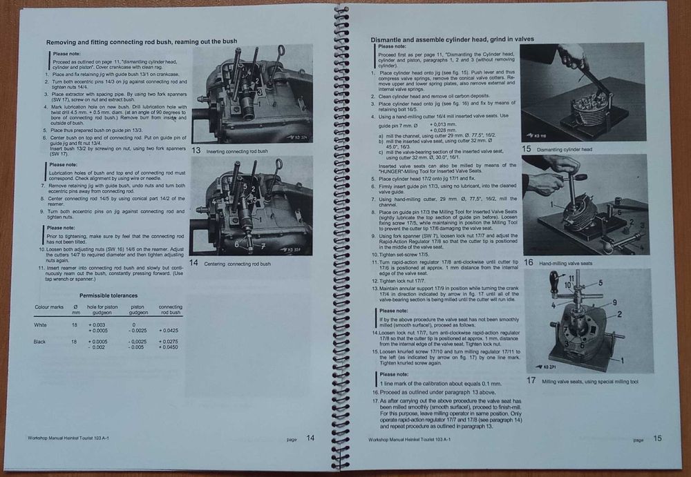 Manual de reparação e manutenção Heinkel Tourist 103 A-1 em Inglês »»» Envio Grátis «««
