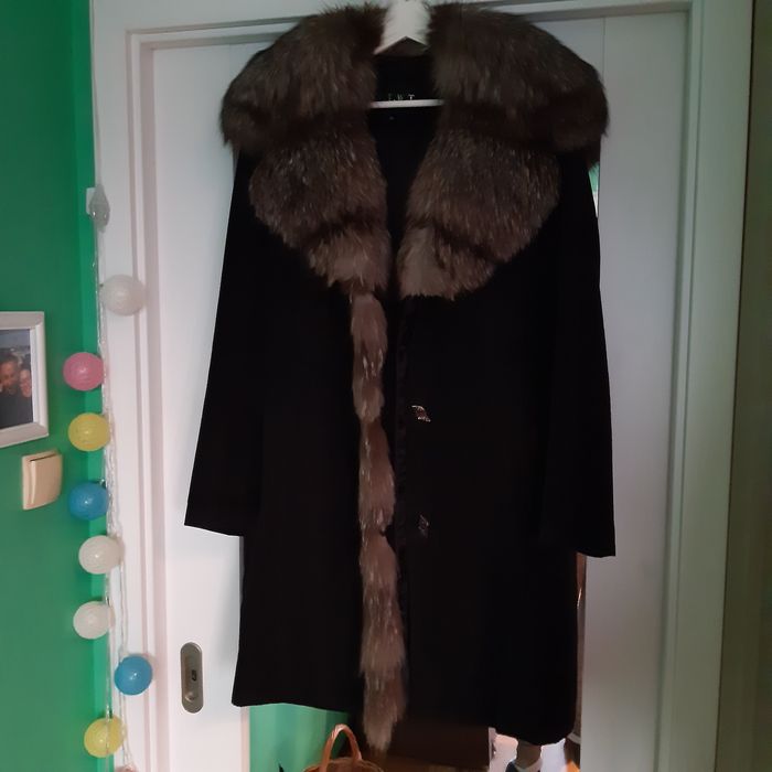 Podpinka z krolika kołnierz i  kaptur z lisa