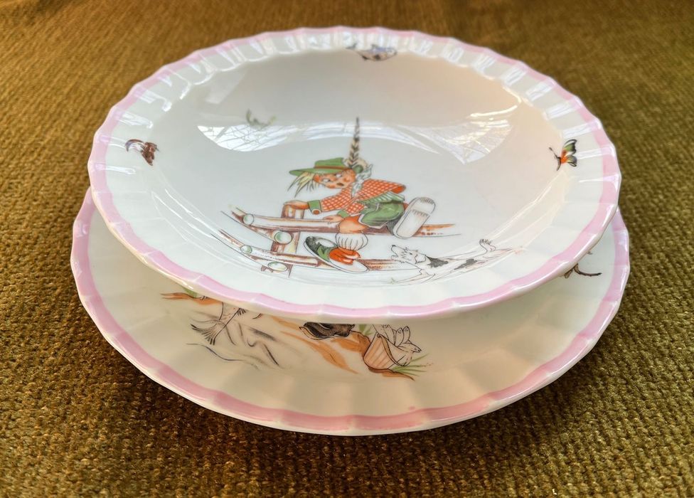 Child Porcelain Dish Set by Coimbra S. P. Portugal