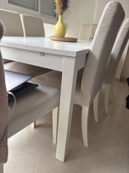 Mesa branca extensivel