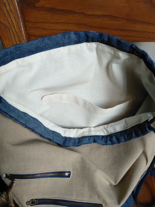 Jeansowy sportowy plecak