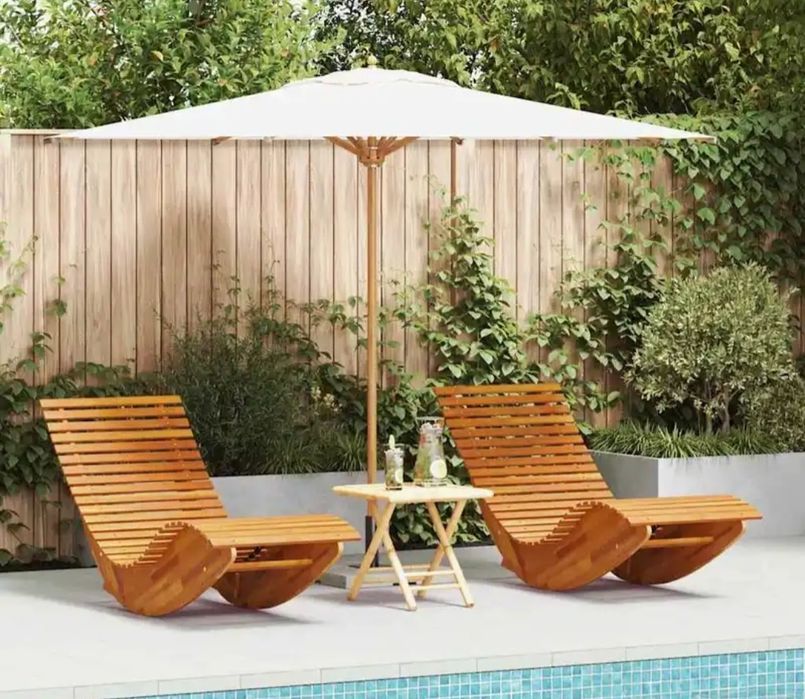 Nowy leżak drewniany akacja