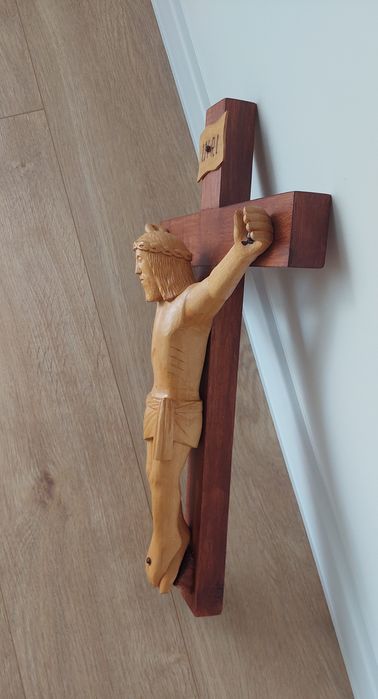 Krzyż drewniany Jezus, krucyfiks, NOWY
