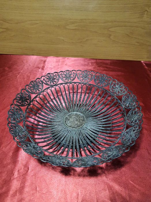 Конфетница скань - филигрань, мельхиор. СССР.