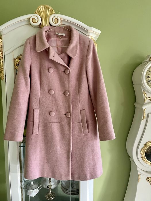 Ciekawy francuski płaszcz różowy